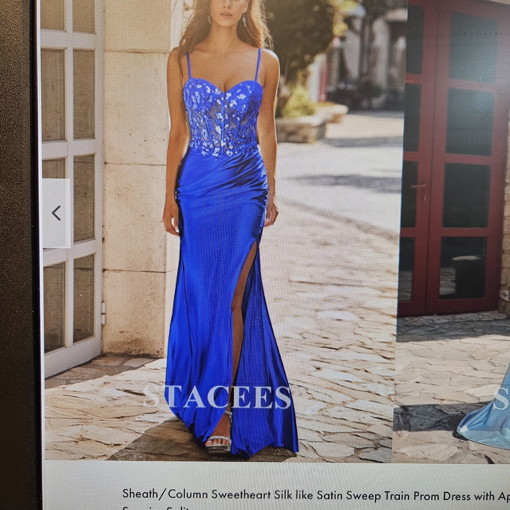 Royal Blue Sequin Corcet Top Deess.